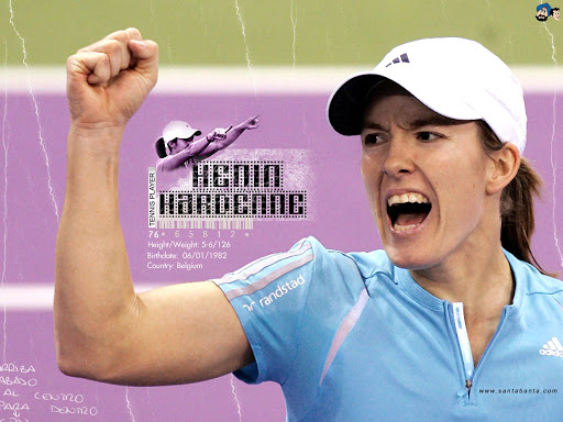 Justine Henin-Hardenne, a Belgian former professional tennis player known for her all-court style of play and notably being one of the few female players to use a single-handed backhand.
